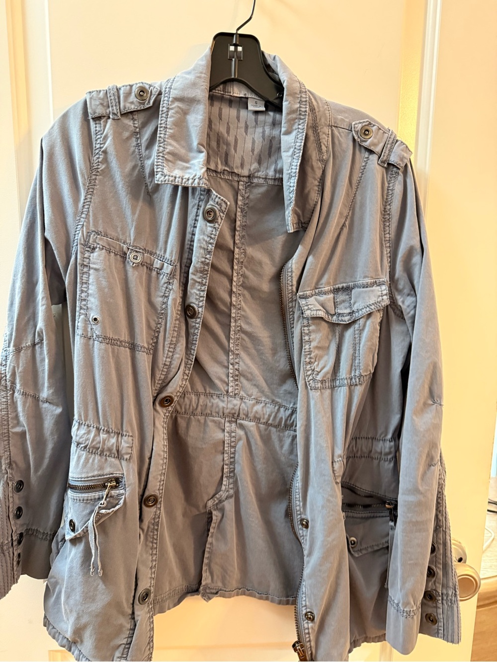 Marrakech (Anthropologie) Gray Utility Jacket – Multi-Pocket – Size S